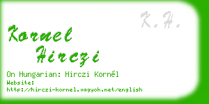 kornel hirczi business card