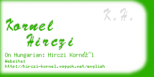 kornel hirczi business card